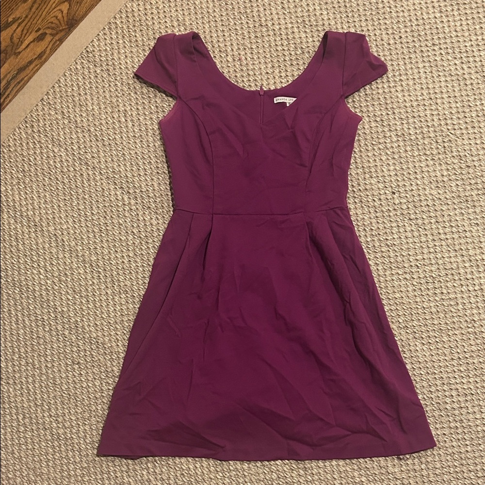 Amanda Uprichard Purple Cap Sleeve Mini Dress